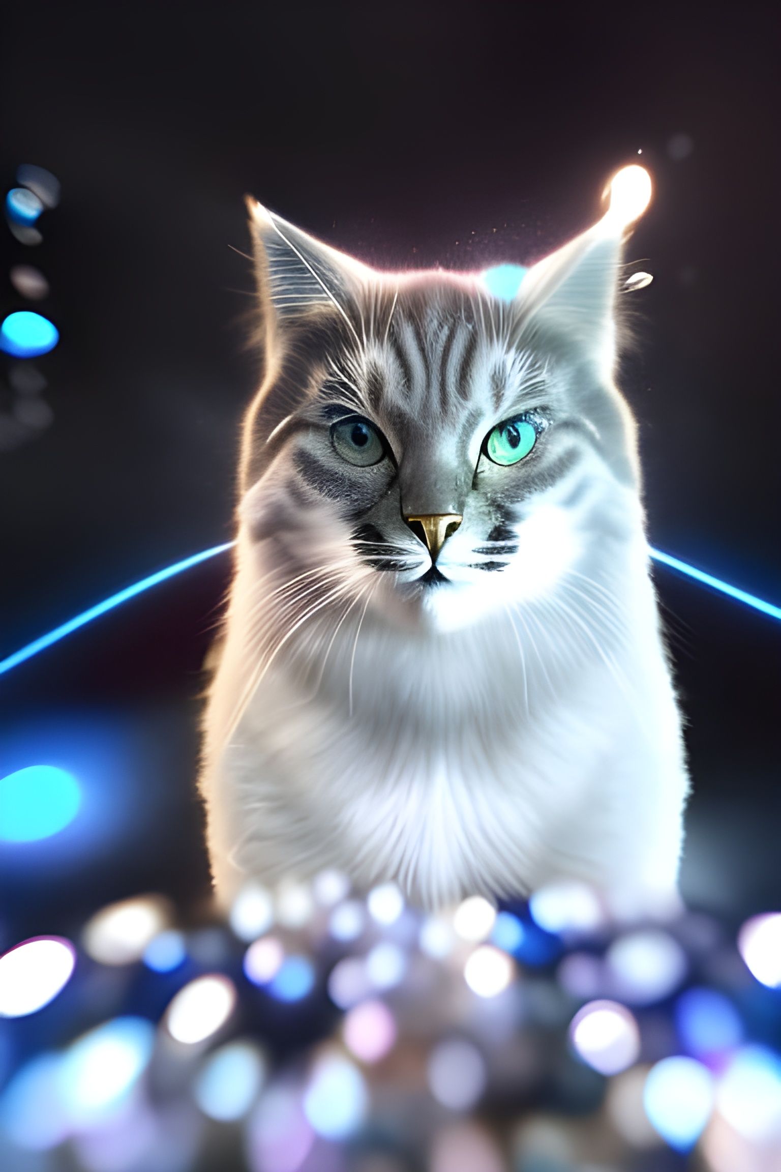 Detailed Digital Portrait of Adorable Cat in Dreamy Celestia...
