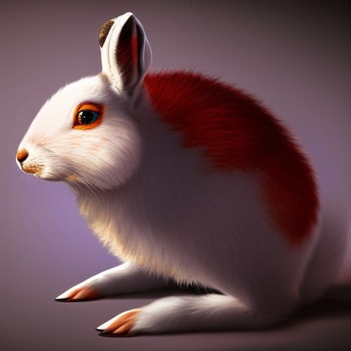 Ink Splash Jackrabbit in Colorful 3D Oil Painting