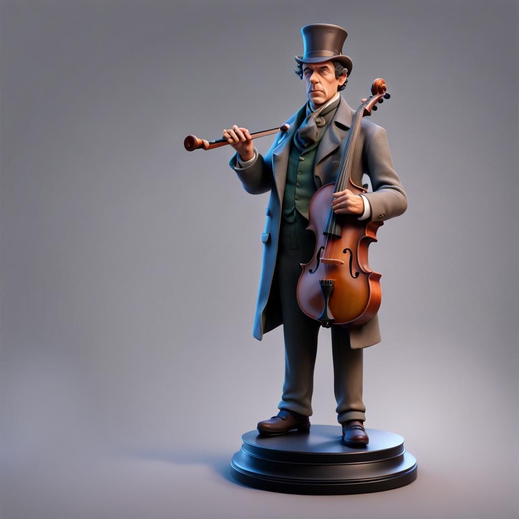 Sherlock Holmes Bust: 3D Digital Art Portrait
