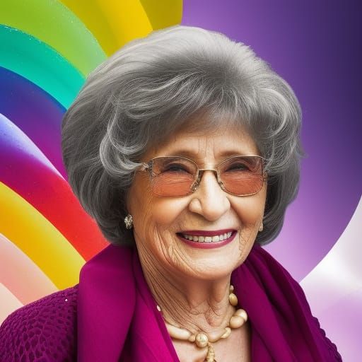 Hyperrealistic Portrait of a Smiling Elderly Woman