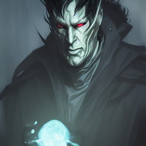 Sinister Portrait of Alastor in Dark Fantasy Style