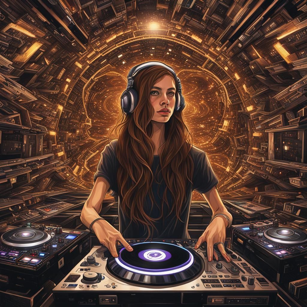 DJ Girl in Fractal Space, Sinister Art Style
