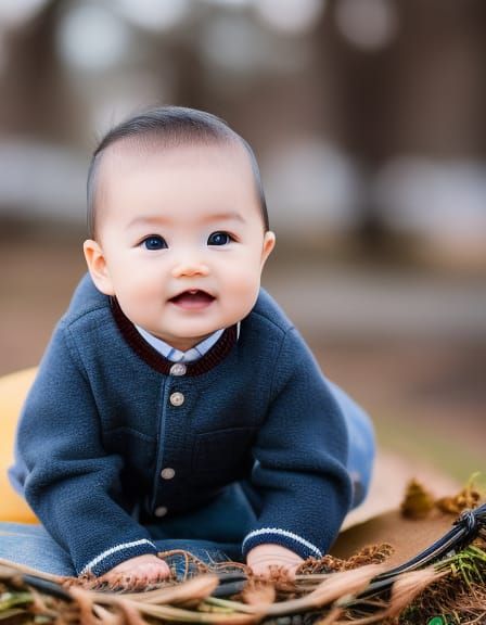 Ultrarealistic Portrait of a Cute Baby in Professional Photo...