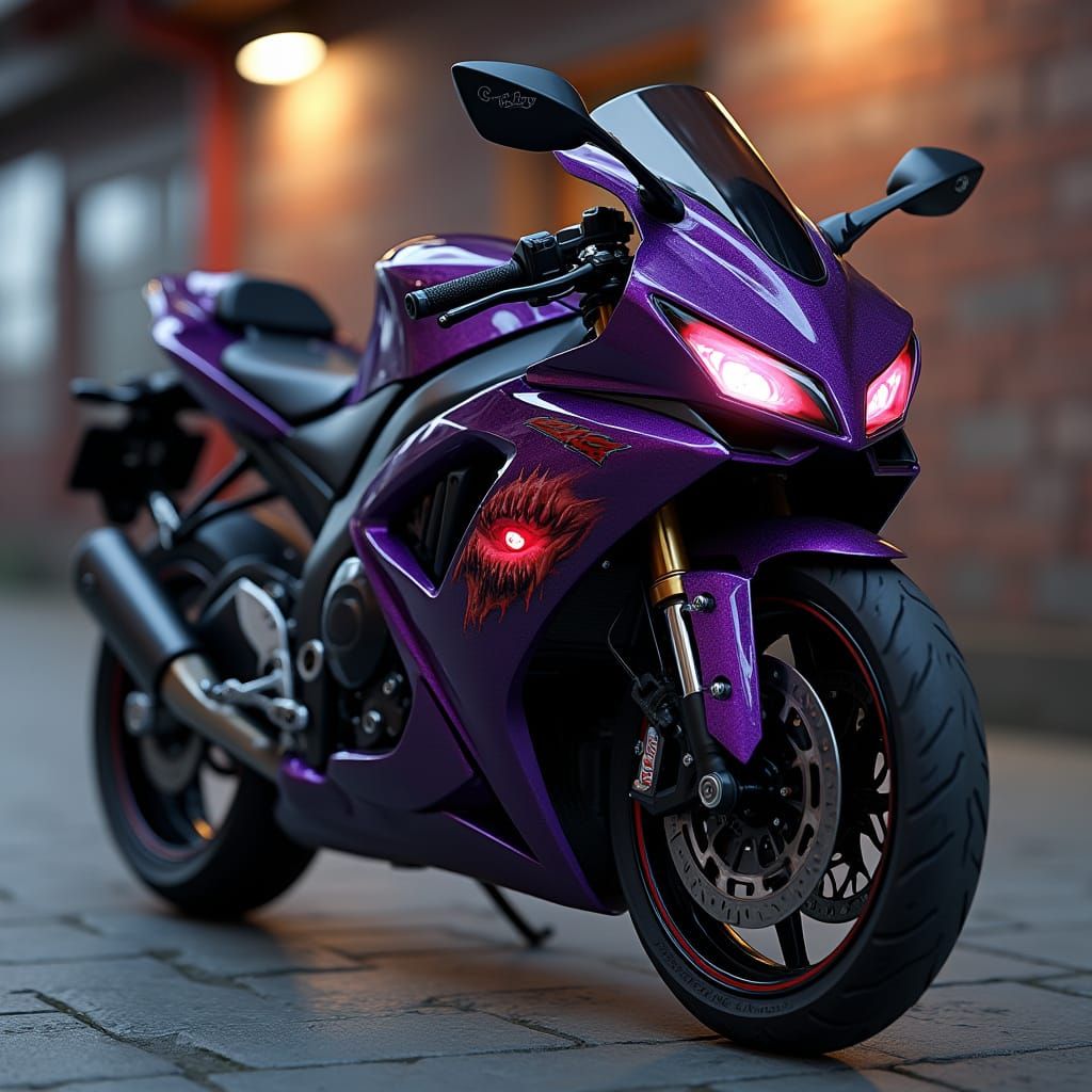 Suzuki GSX-R 750 with Demon Face, Horror Anime
