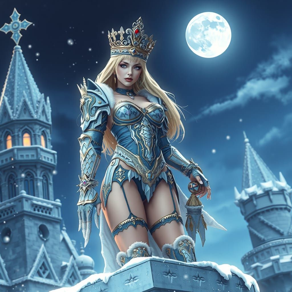 Icy Vampire Queen in Frost Armor
