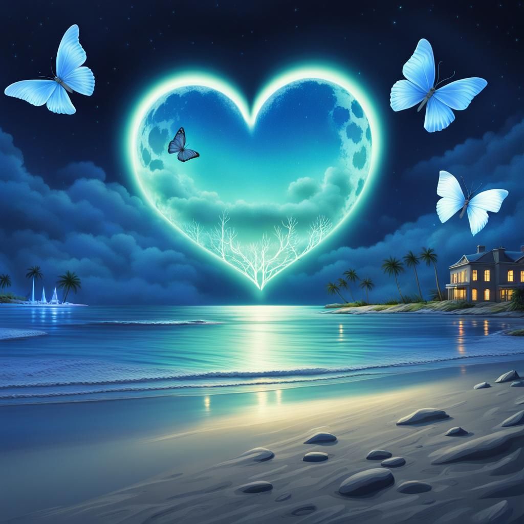 Aurora Heart: Butterflies Under Northern Lights