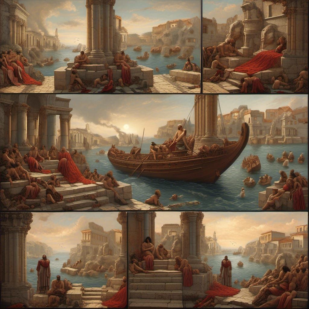 Archimedes Comic Book Page in Oil Painting Style