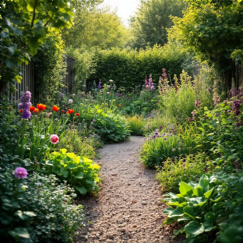 Photorealistic Organic Garden Captured with 300mm Lens