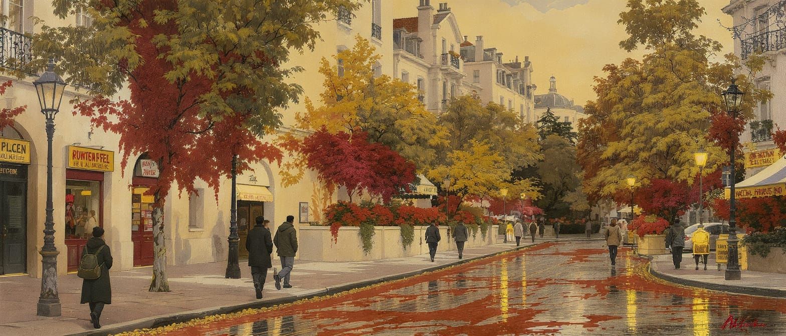 Italian Street Scene Watercolour Painting