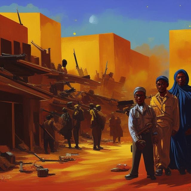 Darfur Human Rights Defenders in Vector Art