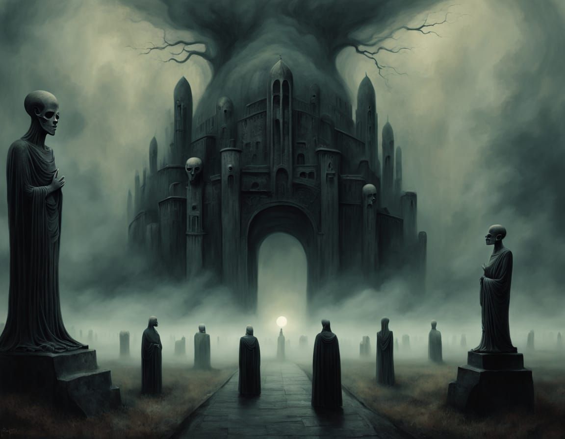 Ethereal Haunting in Dark Romanticism Style