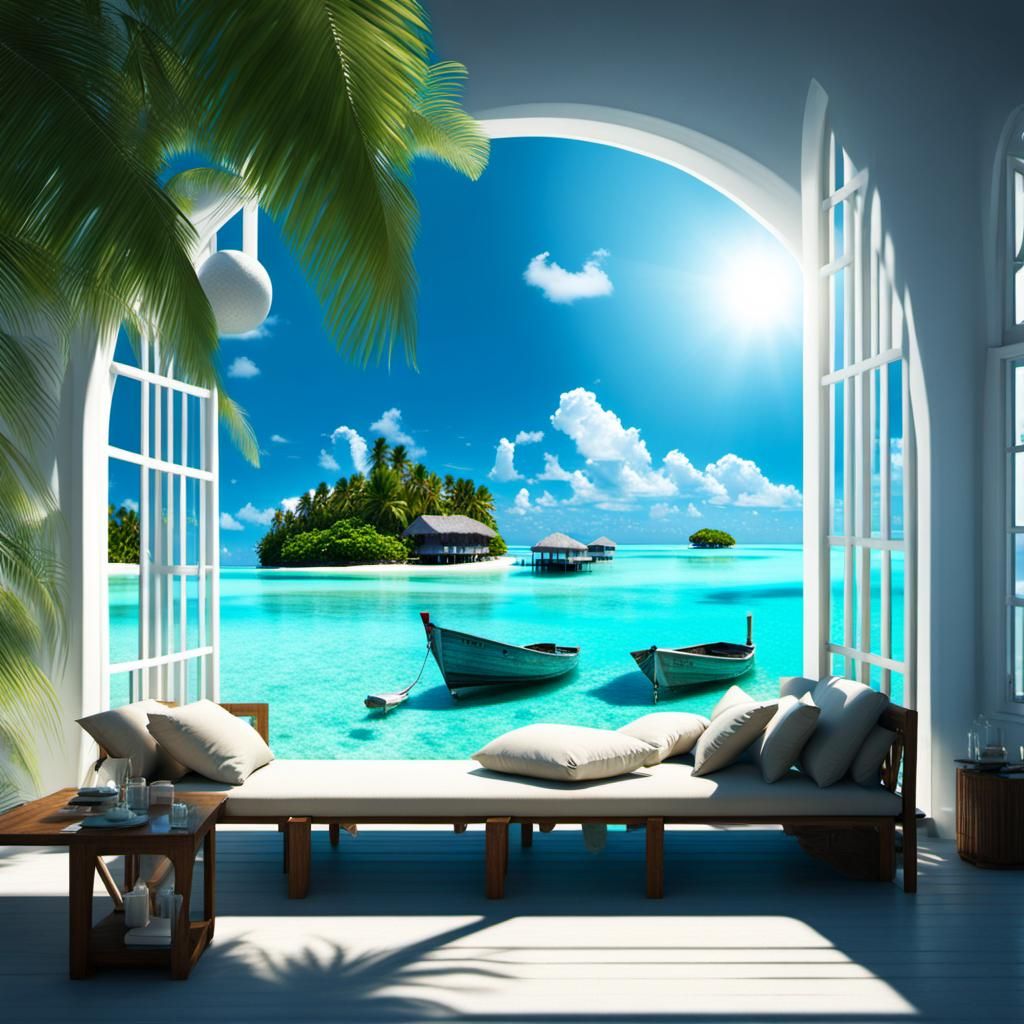 Maldives Paradise: A Matte Painting