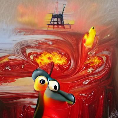 Explosion in Oil Paint on Canvas