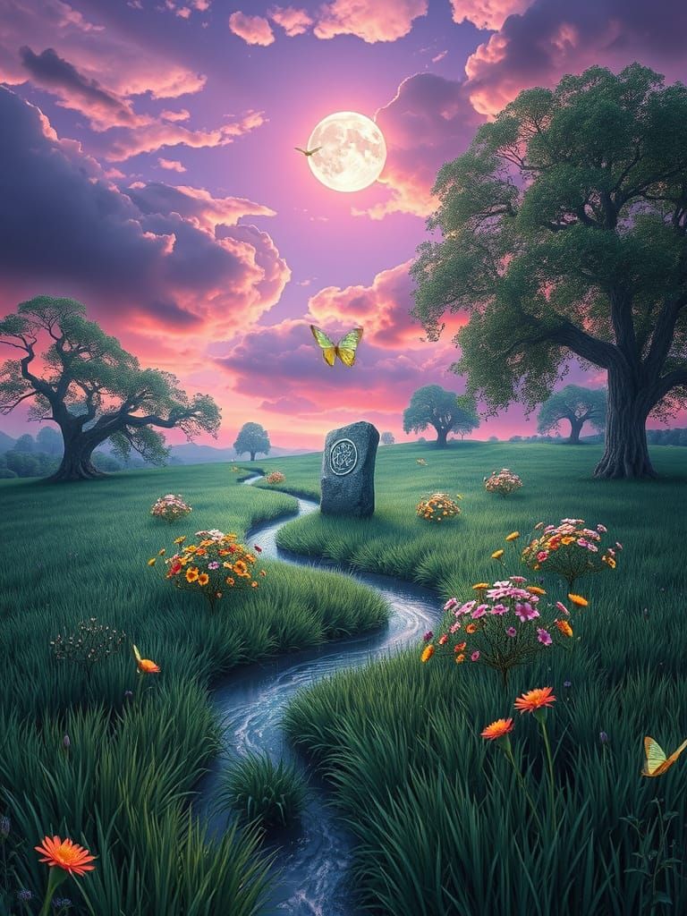 Dreamy Meadowlands in Vibrant Lavender Hues