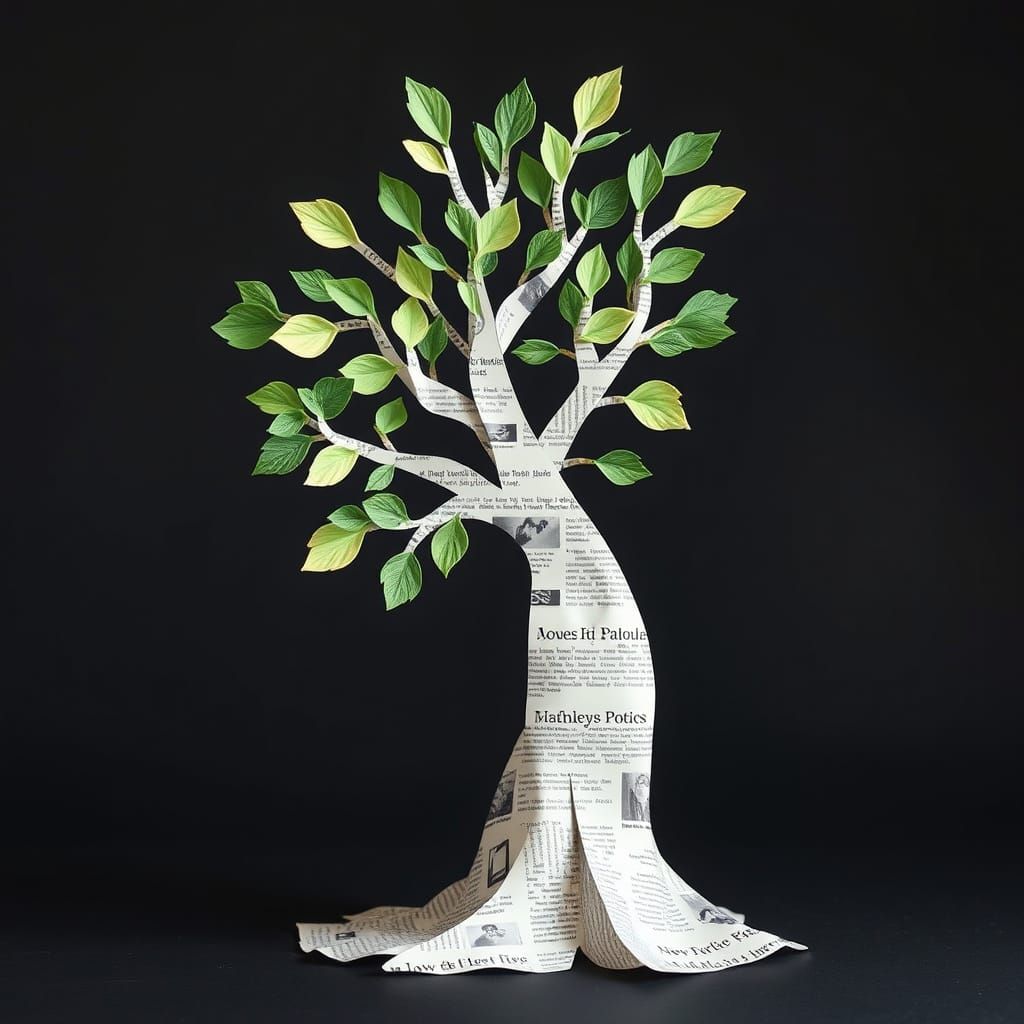 Newspaper Tree: A Paper-Based Sculpture