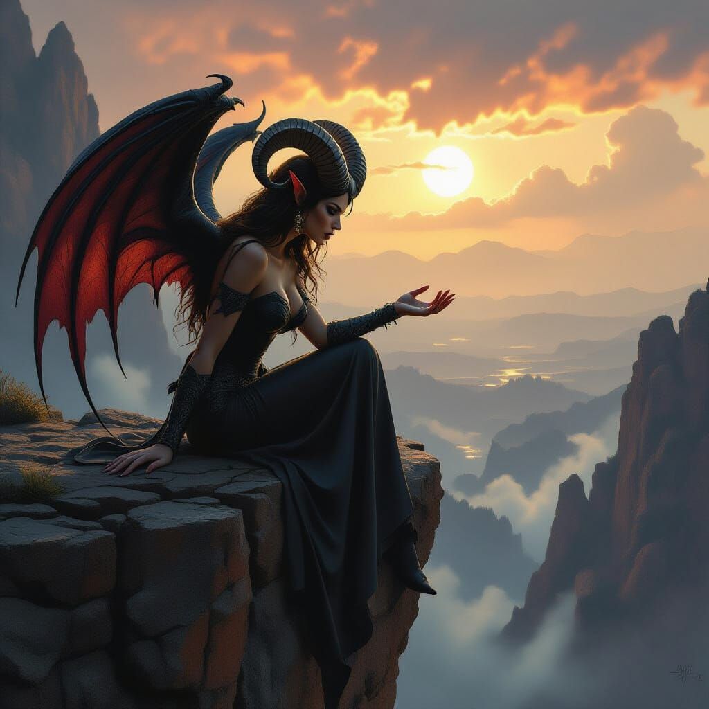 Demonic Queen on Precipice Longs for Earth