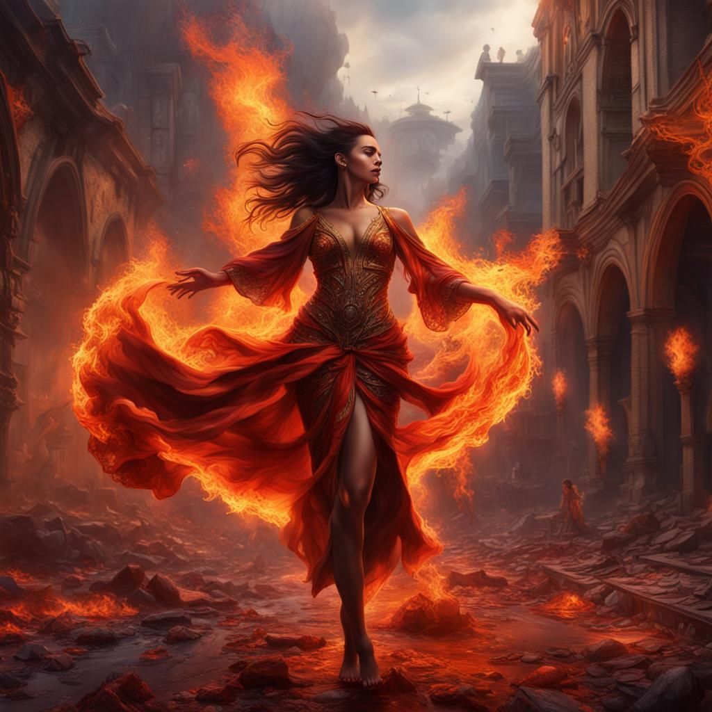 Cave Painting: Women Dancing Around Fire