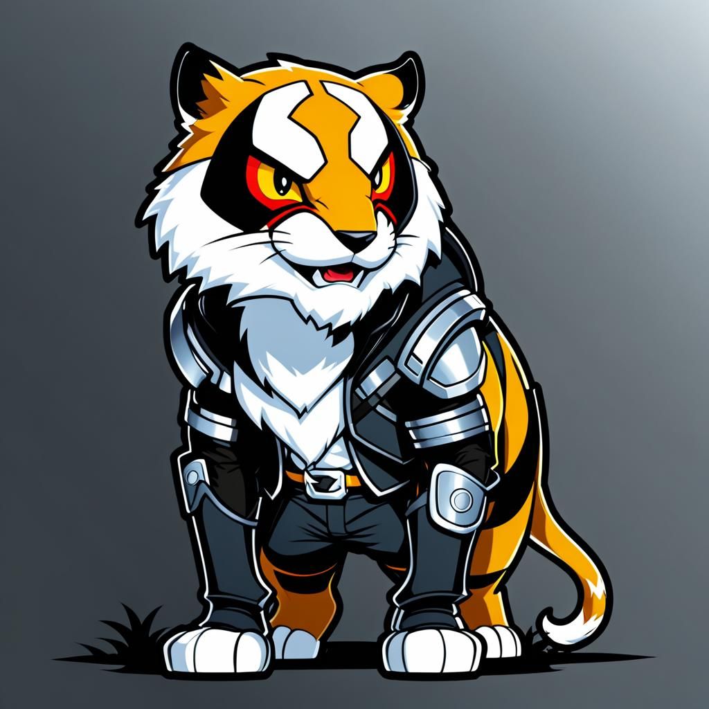 Whimsical Vector Art Sticker with White Outlines