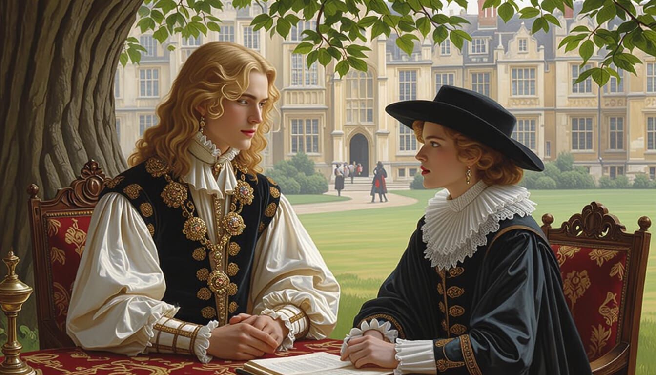 Cambridge Rendezvous: A Renaissance Oil Painting