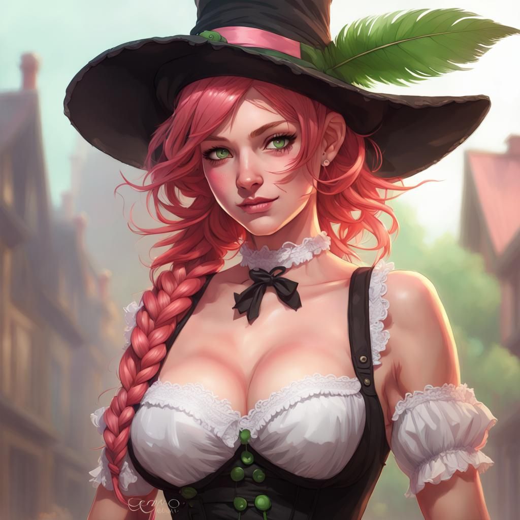 Enchanting Witch Portrait in Detailed Fantasy Style