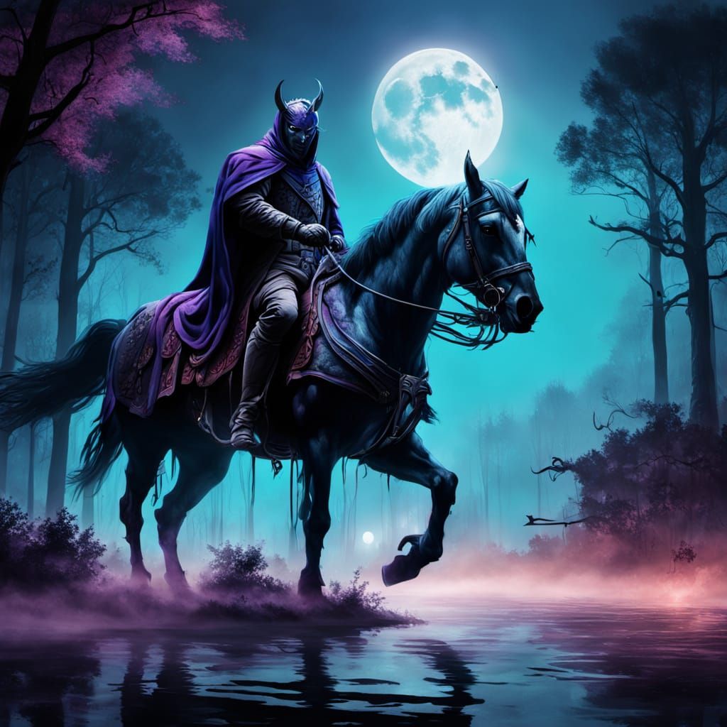Ominous Headless Horseman in Dark Fantasy Art