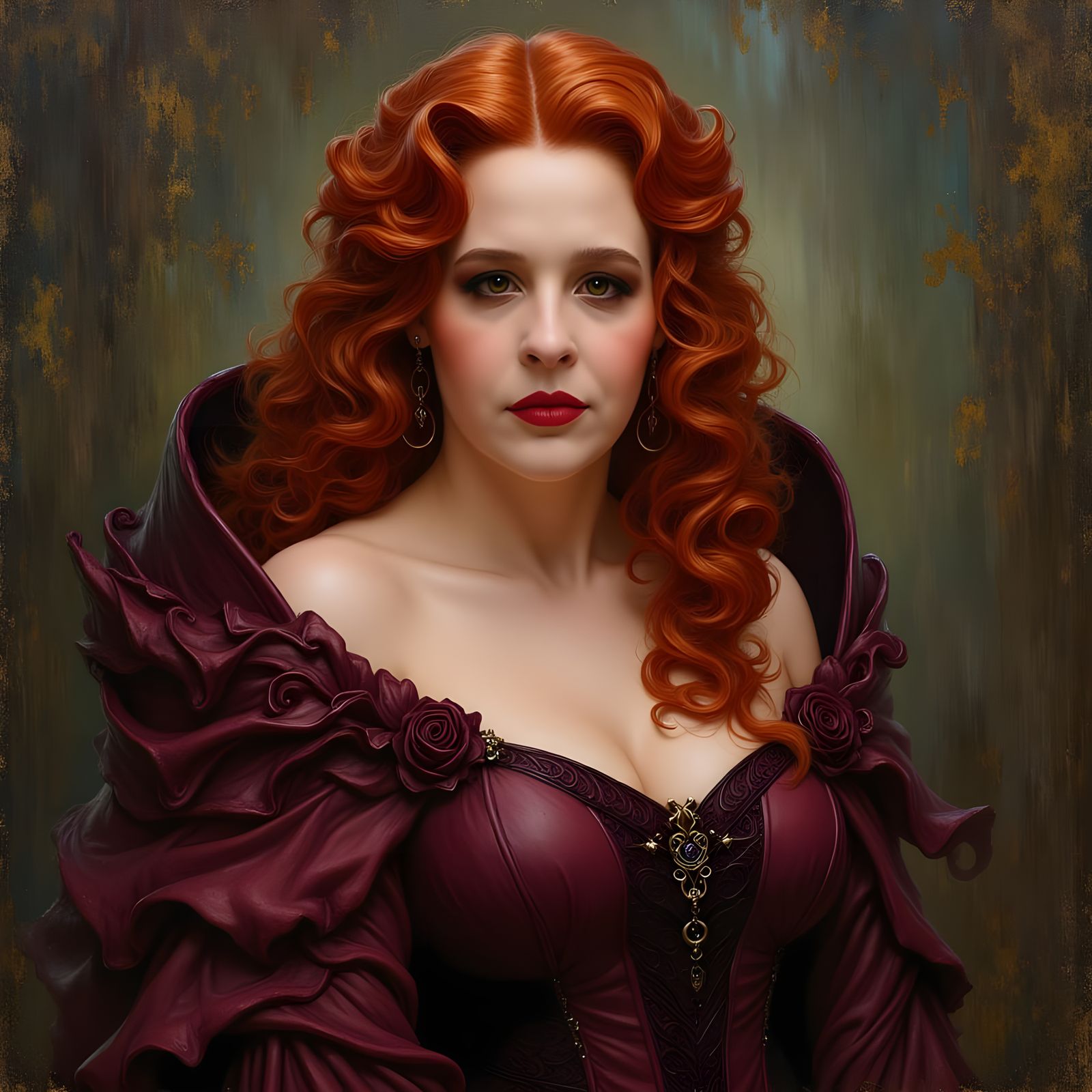 Ethereal Vampiress in a Dark, Medieval-Inspired Gown, 2932 A...