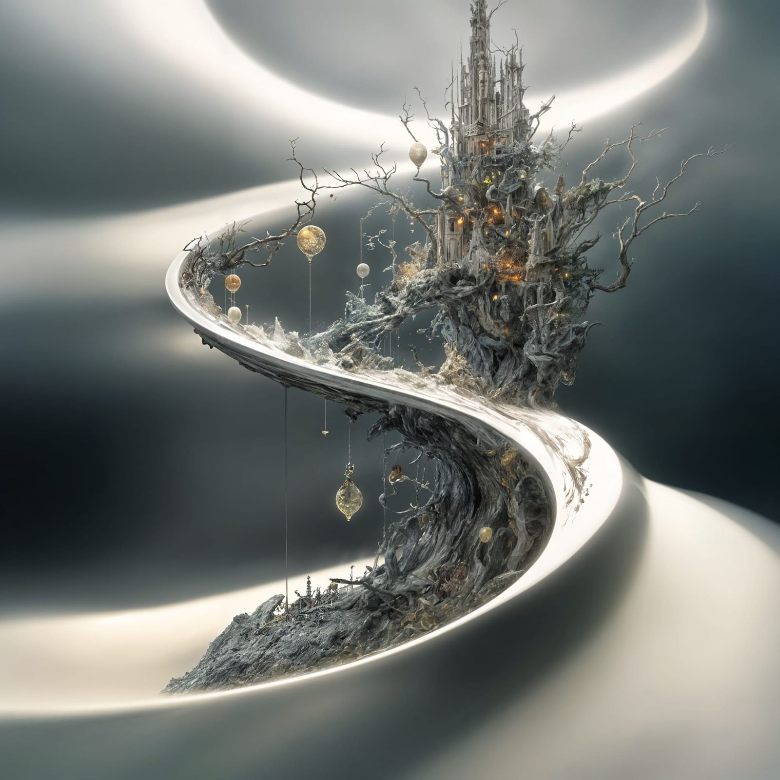 Magical Castle on a Pinhead: Surreal Photorealistic Art