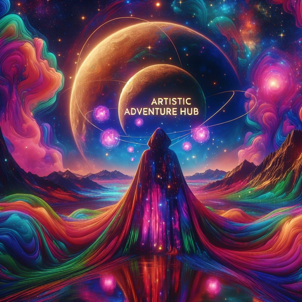 Psychedelic Cosmic Scene: Artistic Adventure Hub