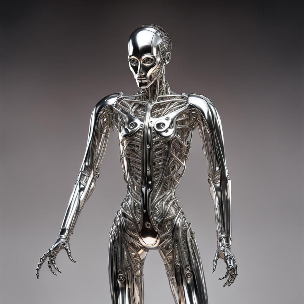 Cyberpunk Metal Beast in Stunning Metallic Sheen