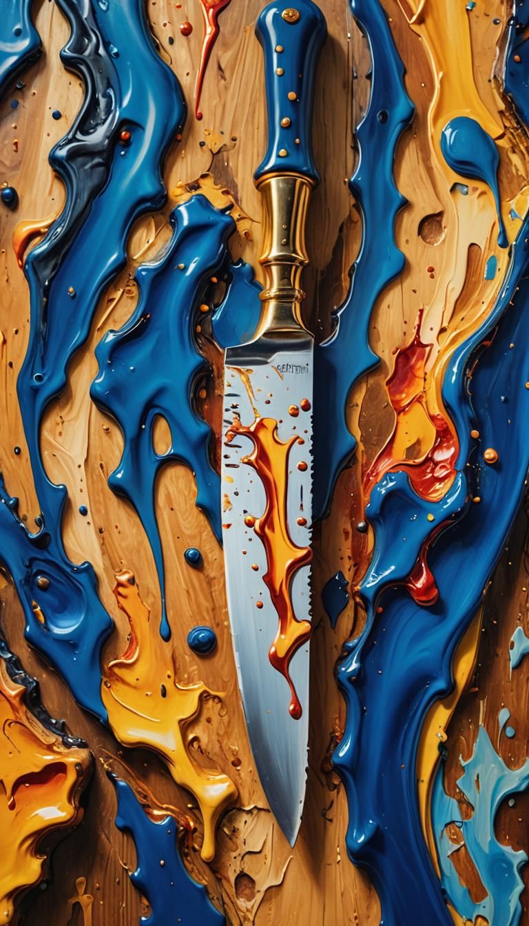 Melting Knife: A Surrealist Oil Painting