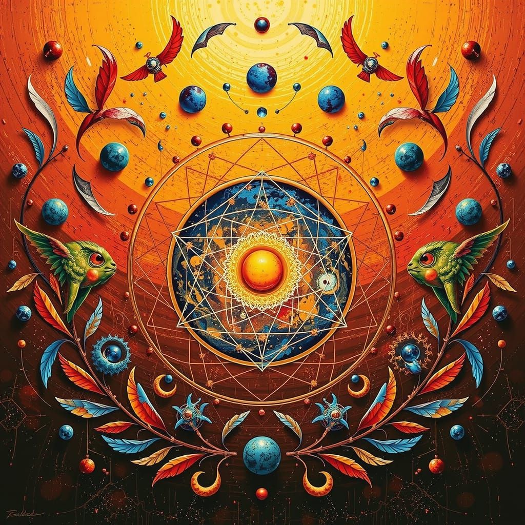 Abstract Collage of Science and Philosophy Concepts