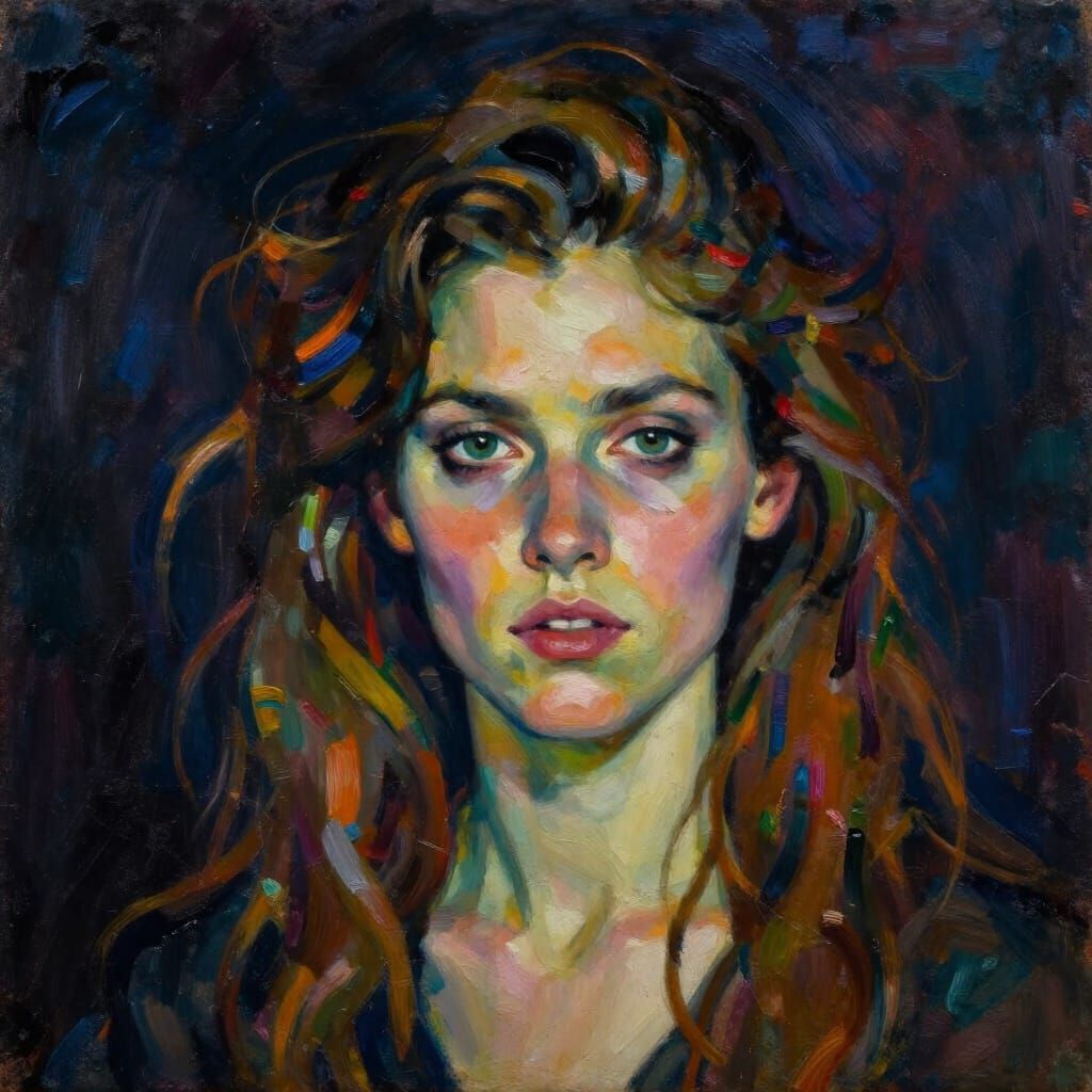 Intense Portrait of Sigrid as Tigra in Expressive Oil Style