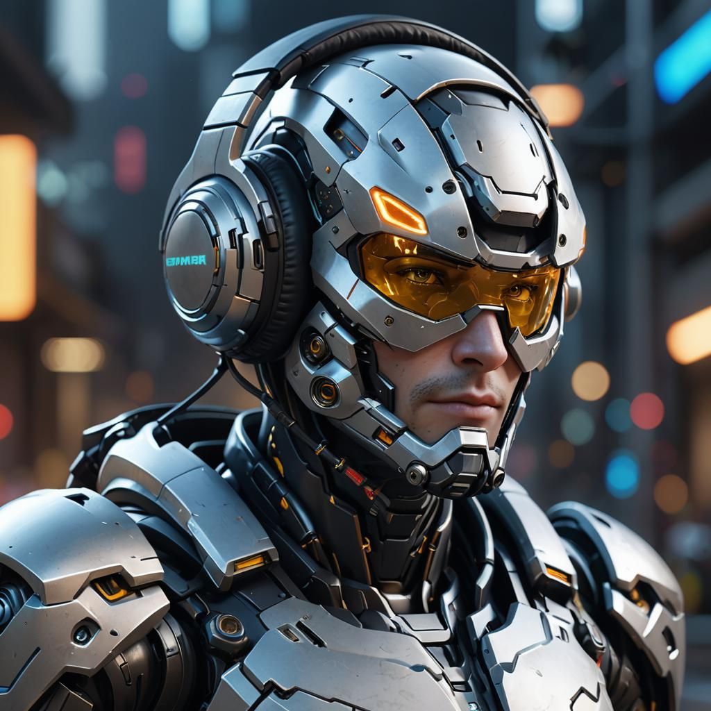 Teen Robot Cyborg Portrait in 3D Character Art