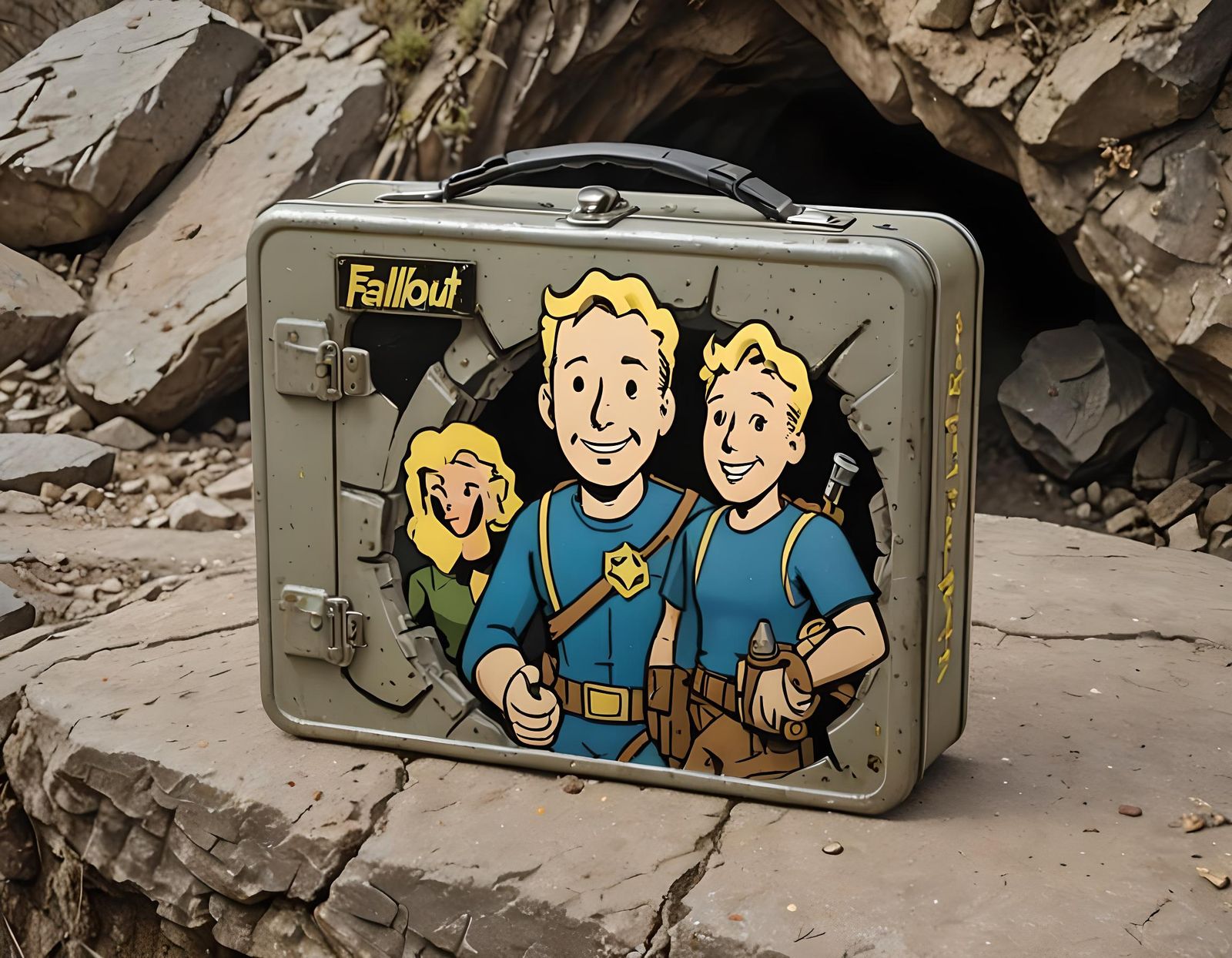 Fallout Lunchbox with Vault Entrance and Game Logo