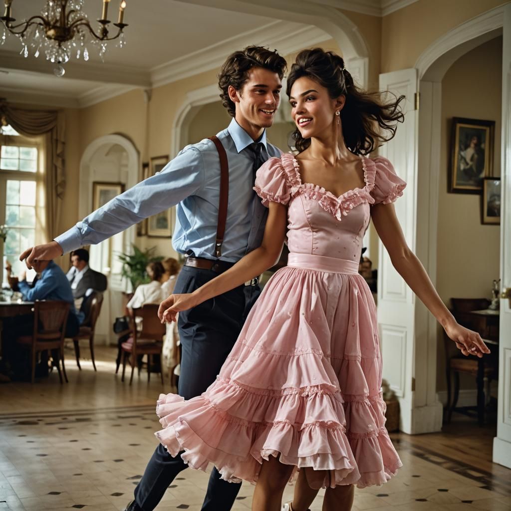 Boy in Frilly Dress Portrait with Girlfriend