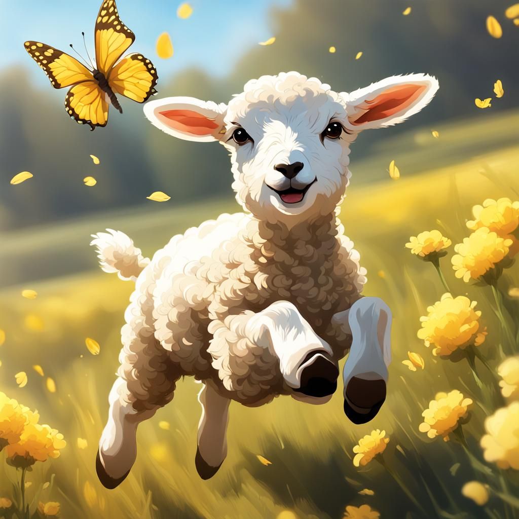 Lamb's Leap: A Detailed Digital Art Portrait