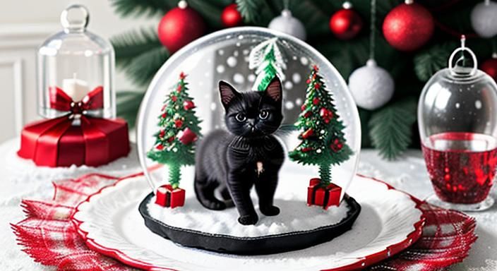 Festive Kitten's Christmas Kitchen: A Holiday Scene