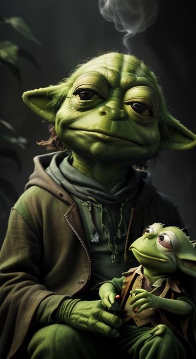 Kermit and Yoda: A Hyperrealistic Encounter