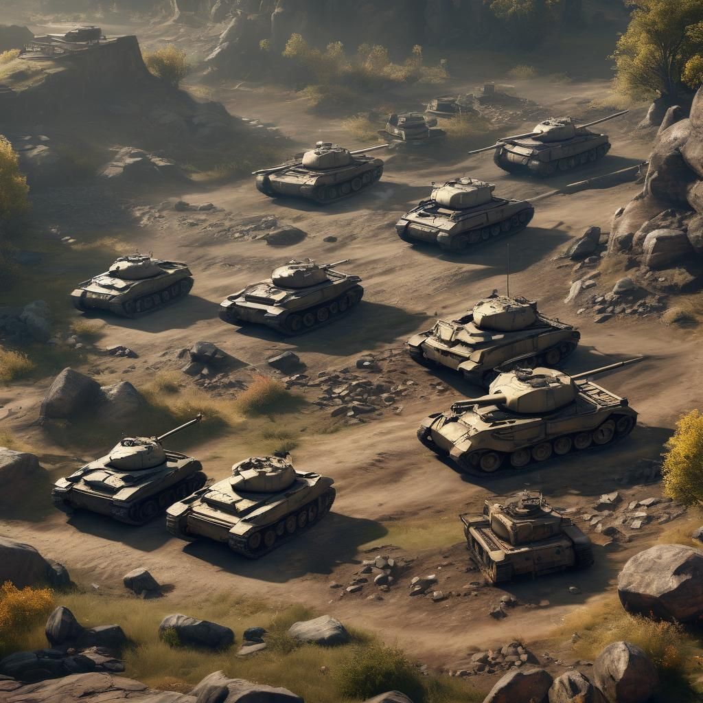 Epic 3D World of Tanks Game Scene