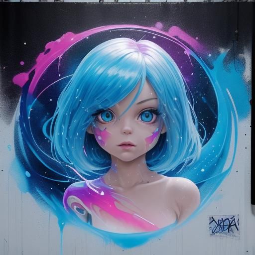 Stunning Hyperreal Chibi Squirtle in Cosmic Splash Art