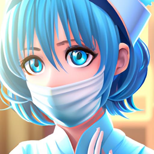 Kind Nurse Illustration in Studio Ghibli Anime Style