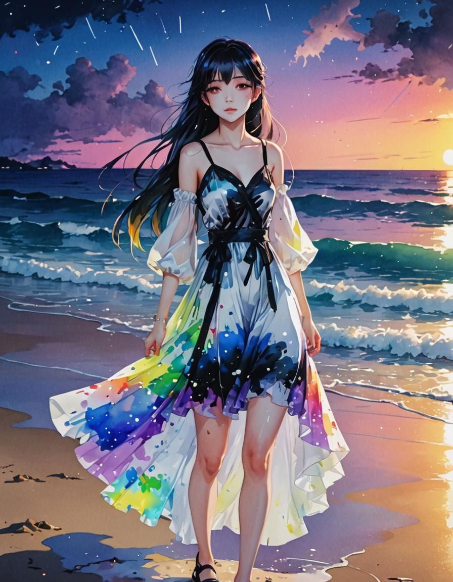 "At the Beach, The Seashore Background" High Contrast, Water...