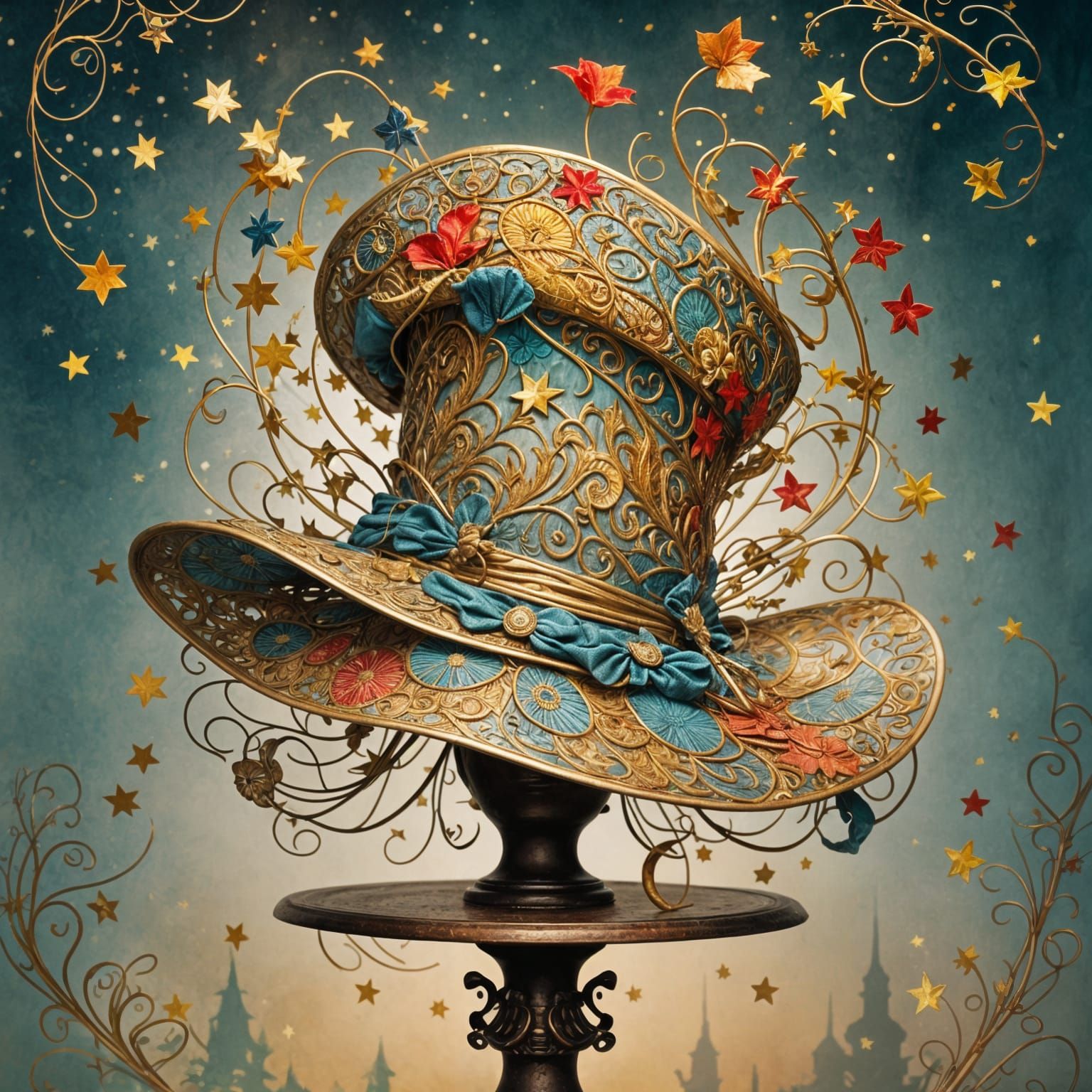 Unique Hat on a Hatstand: Minimalist Image