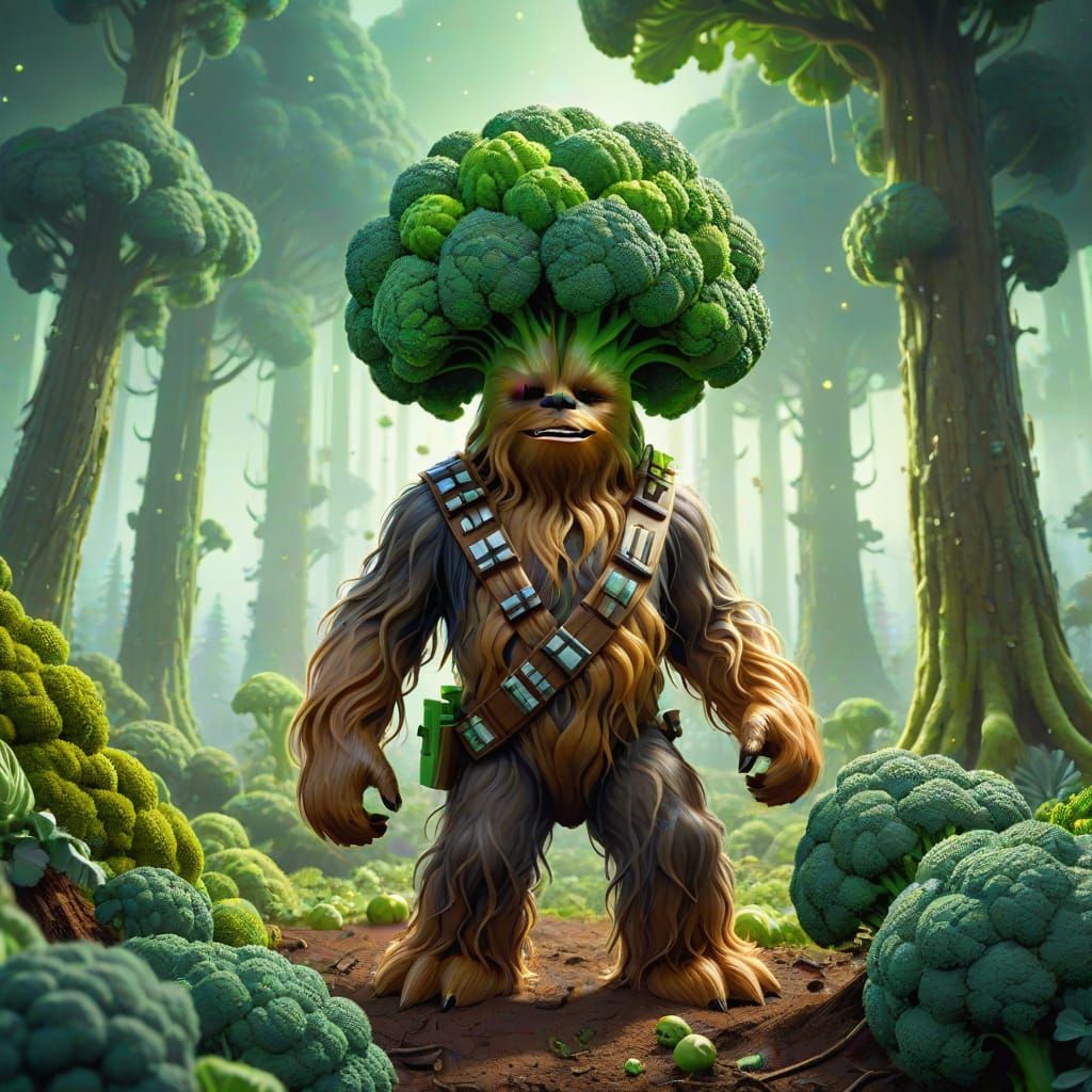 Chewbacca Reimagined as Broccoli Hybrid Concept Art