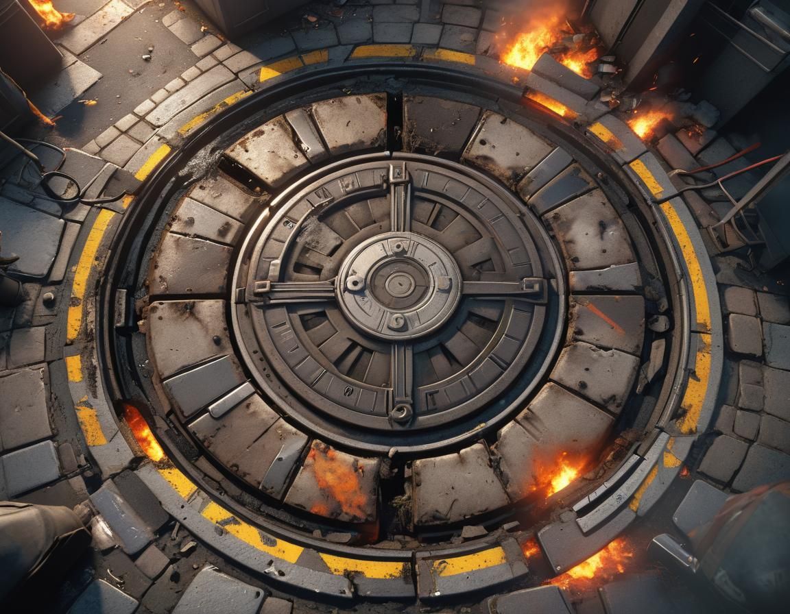 DC Manhole Cover Explosion in 3D Game Style