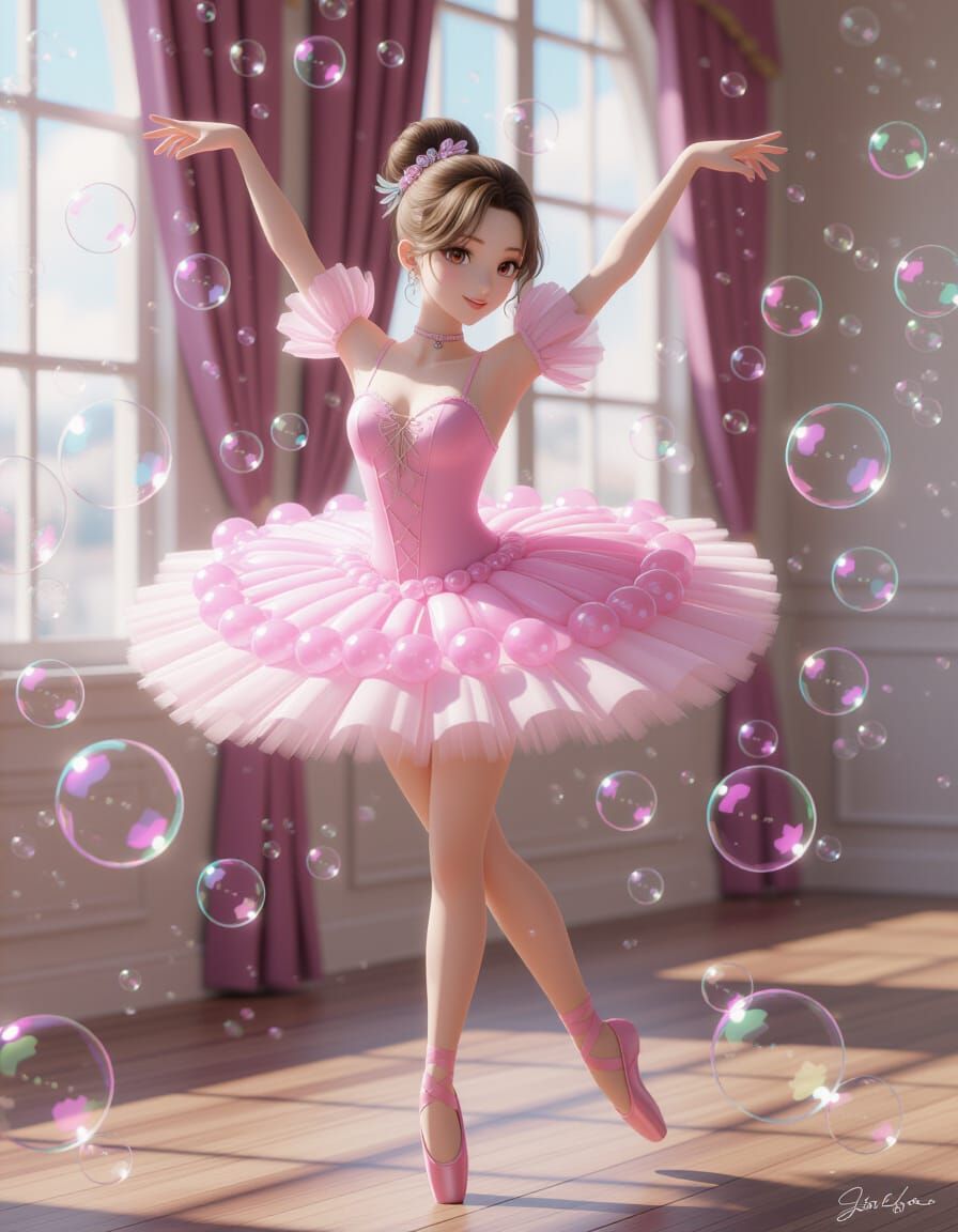 Bubble Ballerina in Anime Style