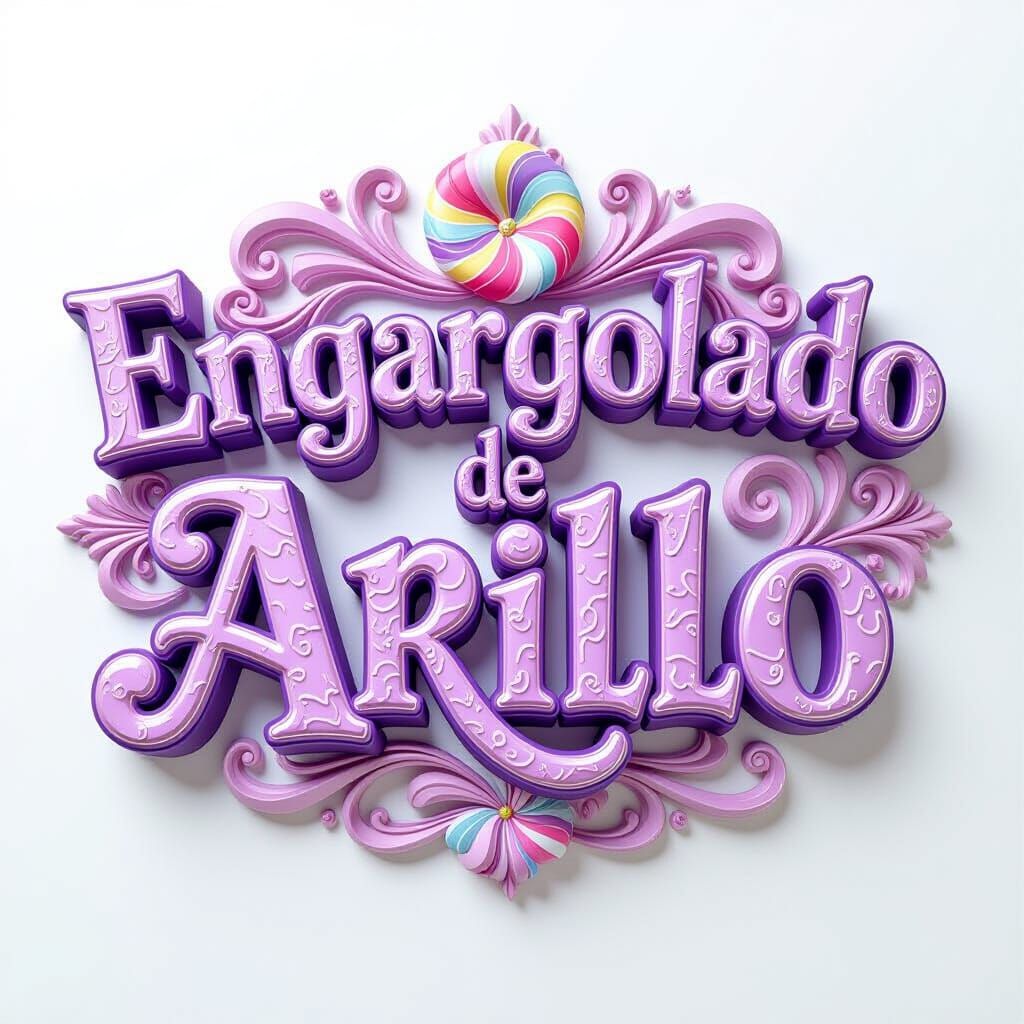 3D Lilac Embroidery Text: ENGARGOLADO DE ARILLO