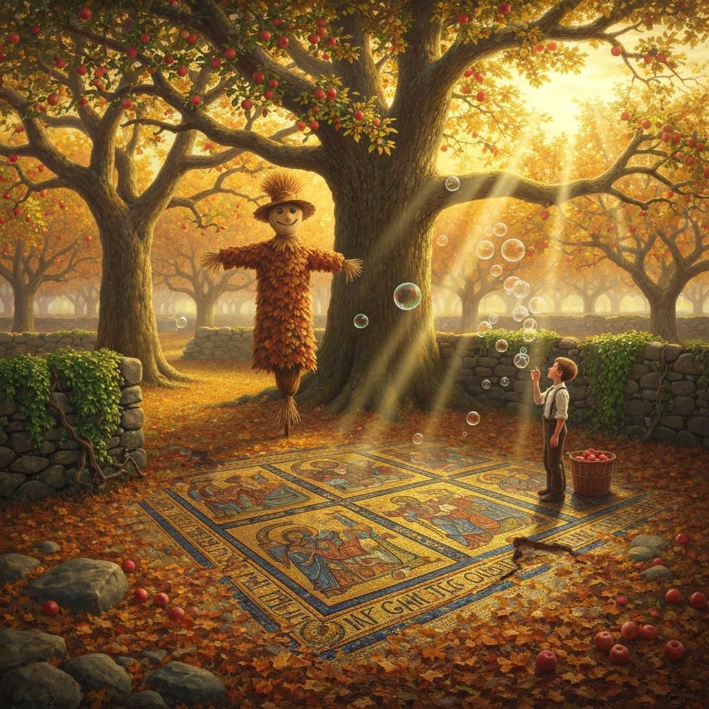 Magical Apple Orchard at Sunset: Hudson River School Style