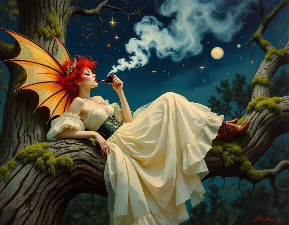 Punk Pixie Dragon Smoke Art