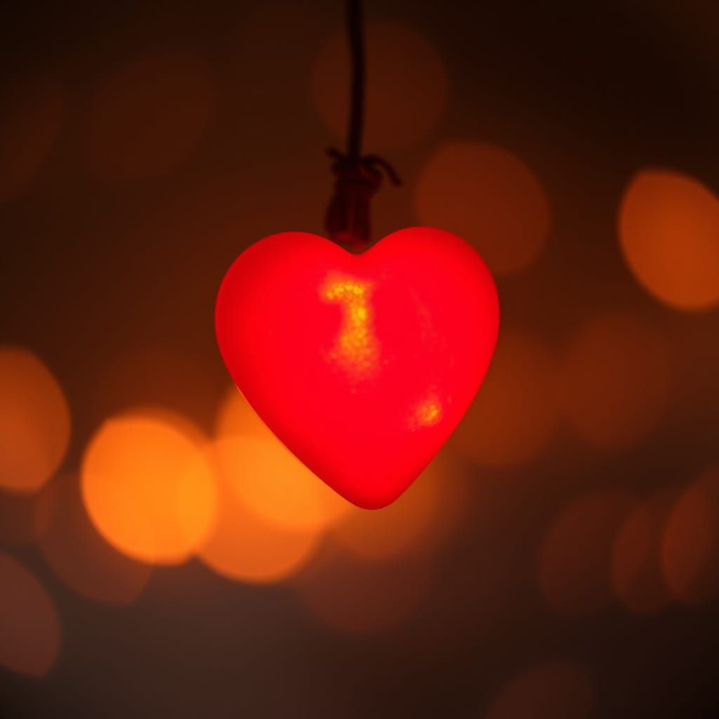 Radiant Red Heart Enveloped in Golden Light